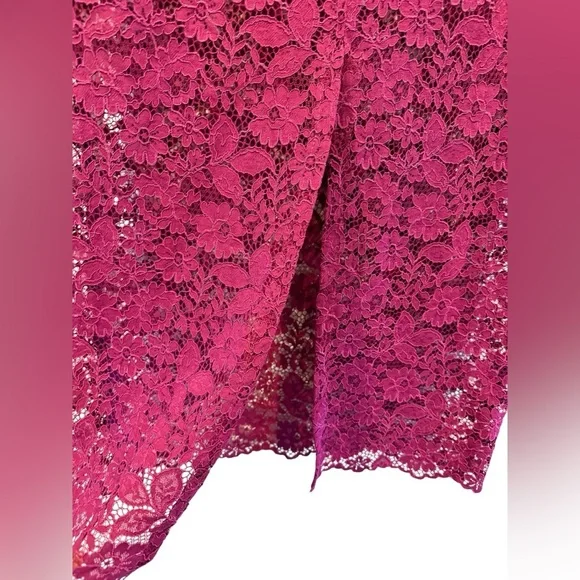 NWT Zara Fuchsia Lace Midi Skirt - Picture 3 of 7